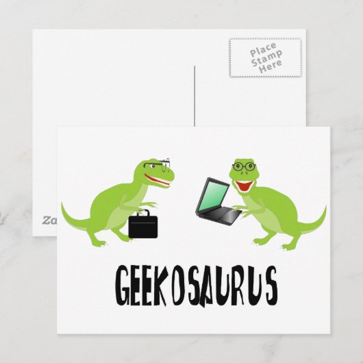 Geekosaurus Postkarte (Vorne/Hinten)