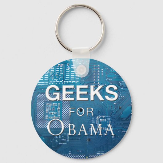 Geeks für Obama-Schlüsselanhänger Schlüsselanhänger (Vorderseite)