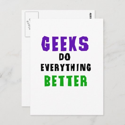 Geeks machen alles besser postkarte (Vorne/Hinten)