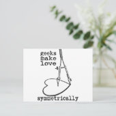 Geeks machen Liebe symmetrisch Postkarte (Stehend Vorderseite)