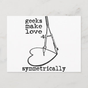 Geeks machen Liebe symmetrisch Postkarte