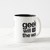 Geeks retten die Welt Zweifarbige Tasse (VorderseiteRechts)