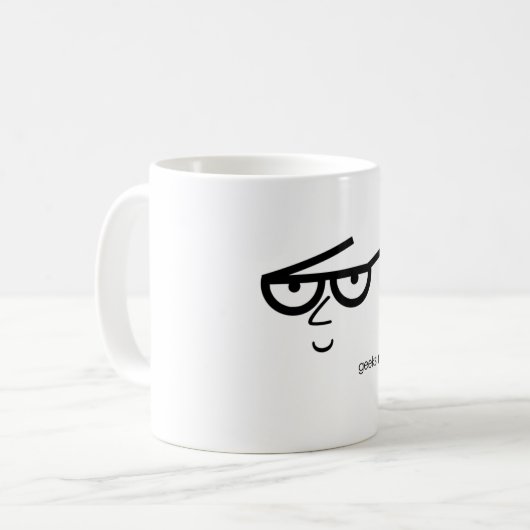 "Geeks Rule" Ein sonniges Gesicht mit einer Brille Kaffeetasse (Vorderseite Links)
