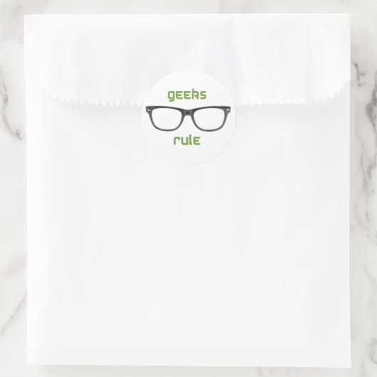 Geeks Rule Eyeglasses Runder Aufkleber (Tasche)