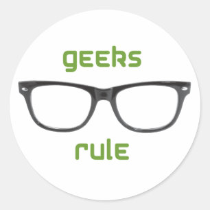 Geeks Rule Eyeglasses Runder Aufkleber