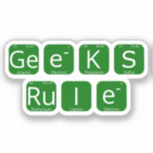 Geeks Rule Periodic Table Slogan Aufkleber (Vorderseite)