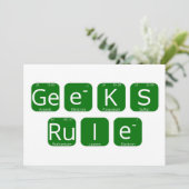 Geeks Rule Periodic Table Slogan Einladung (Stehend Vorderseite)