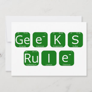 Geeks Rule Periodic Table Slogan Einladung