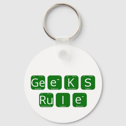 Geeks Rule Periodic Table Slogan Schlüsselanhänger (Vorderseite)