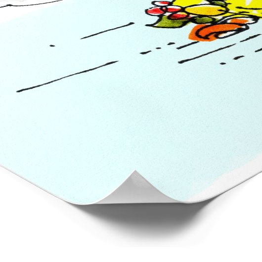 Geeks & The Frucht Flugzeug Funny Poster (Ecke)