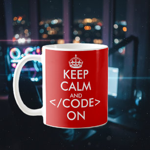 Geeky behalten Sie Ruhe und Code auf Tasse für