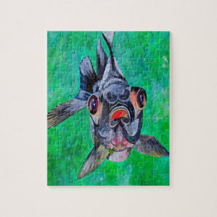 Geeky Blackmoor Goldfish mit teleskopischen Augen Puzzle