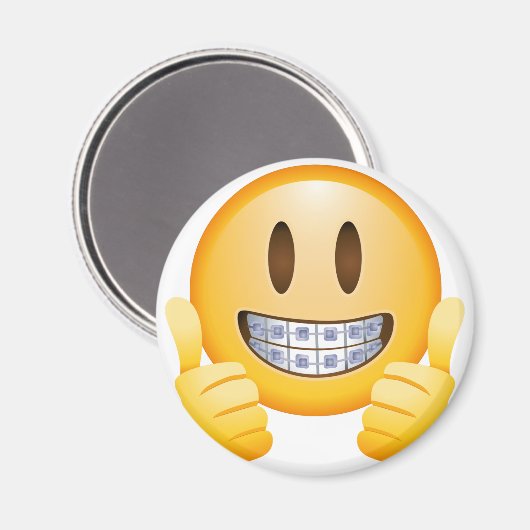 Geeky Braces Emoji Magnet (Vorderseite/Rückseite)
