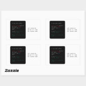 Geeky Computer Command Rechteckiger Aufkleber (Blatt)