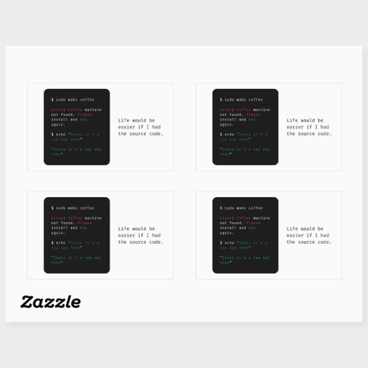 Geeky Computer Command Rechteckiger Aufkleber (Blatt)