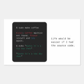 Geeky Computer Command Rechteckiger Aufkleber (Vorderseite)