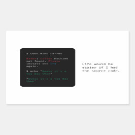 Geeky Computer Command Rechteckiger Aufkleber