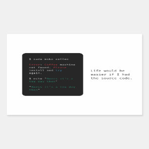 Geeky Computer Command Rechteckiger Aufkleber