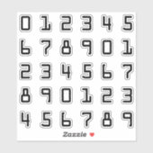 Geeky Computer Style Digits / Zahlen / Zahlen Aufkleber (Blatt)