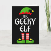Geeky Elf Family Matching Group Christmas Geek  Karte (Vorderseite)