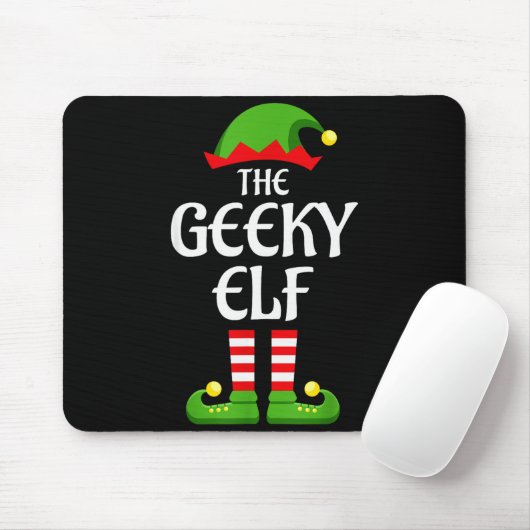 Geeky Elf Family Matching Group Christmas Geek  Mousepad (Mit Mouse)