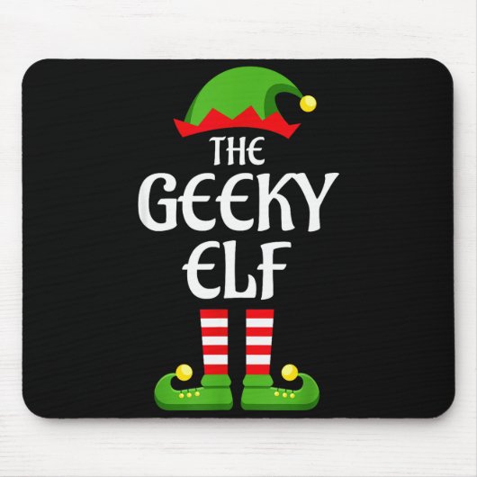 Geeky Elf Family Matching Group Christmas Geek Mousepad (Vorne)