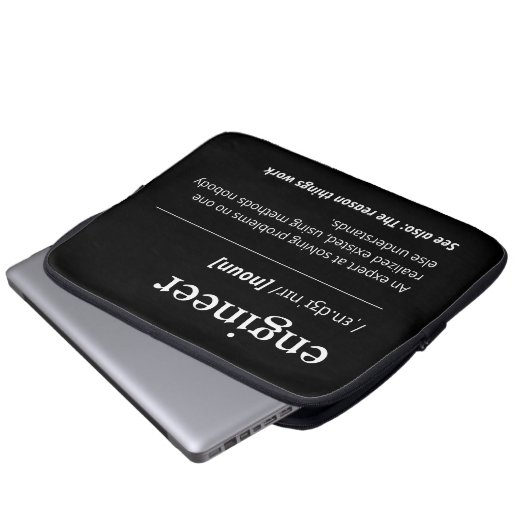 Geeky Engineering Gift Engineer Definition Modern Laptopschutzhülle (Vorne Knopf)