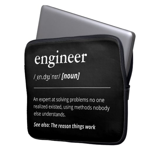 Geeky Engineering Gift Engineer Definition Modern Laptopschutzhülle (Vorderseite Links)