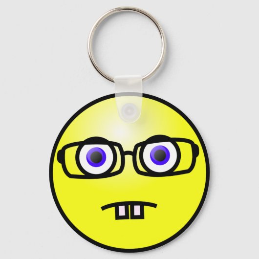 Geeky Face Schlüsselanhänger (Vorderseite)