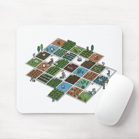 Geeky Farm Grid - Landwirtschaft trifft AI Mouse Mousepad (Mit Mouse)