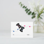 Geeky Gamer Wedding Platzkarten Dunkel (blau/rosa) (Stehend Vorderseite)