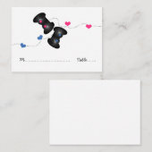 Geeky Gamer Wedding Platzkarten Dunkel (blau/rosa) (Vorne/Hinten)
