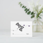 Geeky Gamer Wedding Platzkarten (Silver/Lila) (Stehend Vorderseite)