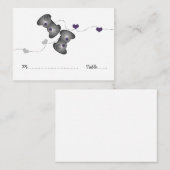 Geeky Gamer Wedding Platzkarten (Silver/Lila) (Vorne/Hinten)