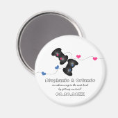 Geeky Gamers Save the Date Magnet Dark (blau/rosa) (Vorderseite/Rückseite)