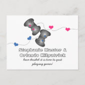 Geeky Gamers Save the Date Postcard Ankündigungspostkarte (Vorderseite)