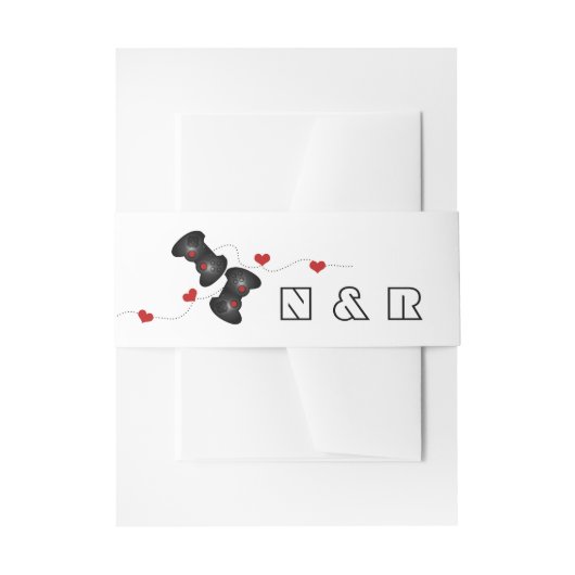 Geeky Gamers Wedding Belly Bands Dark Einladungsbanderole (Vorderseite Beispiel)