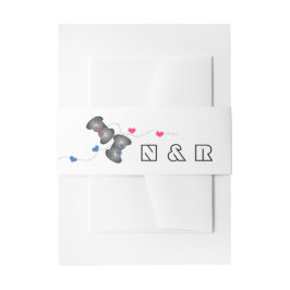 Geeky Gamers Wedding Belly Bands Pink Blue Einladungsbanderole