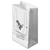 Geeky Gamers Wedding Gift Bag Silver Lila Kleine Geschenktüte (Vorderseite Schrägansicht)