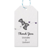 Geeky Gamers Wedding Gift Tags Silver Lila