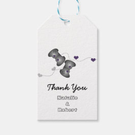 Geeky Gamers Wedding Gift Tags Silver Lila Geschenkanhänger
