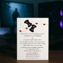 Geeky Gamers Wedding Invitation (Dark) Einladung