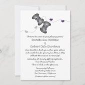 Geeky Gamers Wedding Invitation (Silver/Lila) Einladung (Vorderseite)