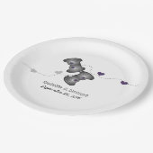 Geeky Gamers Wedding Paper Tellers Silver Lila Pappteller (Schrägansicht)