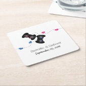 Geeky Gamers Wedding Paper Untersetzer Dark Pink B (angewinkelt)