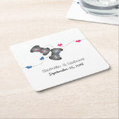 Geeky Gamers Wedding Paper Untersetzer Pink Blue (angewinkelt)