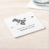 Geeky Gamers Wedding Paper Untersetzer Silver Lila (angewinkelt)