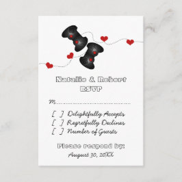 Geeky Gamers Wedding Response Card (Dark) RSVP Karte