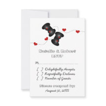 Geeky Gamers Wedding Response Card (Dark)
