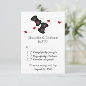 Geeky Gamers Wedding Response Card (Dark) RSVP Karte (Stehend Vorderseite)